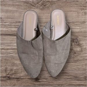 Old Navy Taupe Suede Pointed-Toe Slip-On Mules